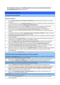 Ausbildungsziele für ein Kerncurriculum Kommunikation in