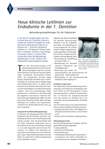Neue klinische Leitlinien zur Endodontie in der 1. Dentition