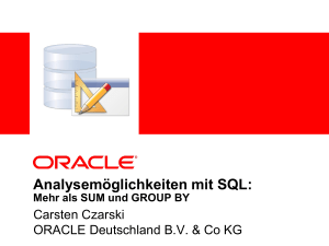 Analysemöglichkeiten mit SQL: Mehr als SUM und GROUP BY
