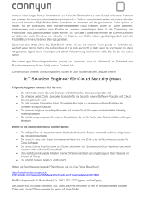 IoT Solution Engineer für Cloud Security (m/w)