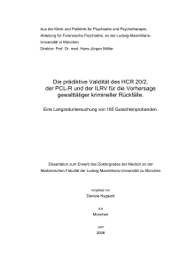 Die prädiktive Validität des HCR 20/2, der PCL