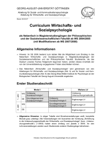 Curriculum Magister - Universität Göttingen