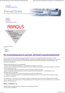 BV-Systemintegratoren auf dem ABAQuS