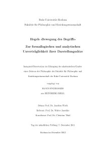 Hegels - Ruhr-Universit&auml;t Bochum