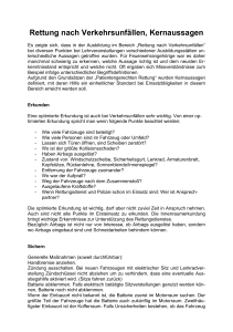 Rettung nach Verkehrsunf&auml;llen, Kernaussagen