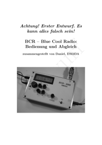 Achtung! Erster Entwurf. Es kann alles falsch sein! BCR – Blue Cool