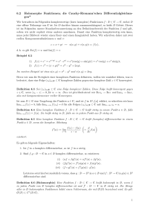 die Cauchy-Riemann`schen Differentialgleichun