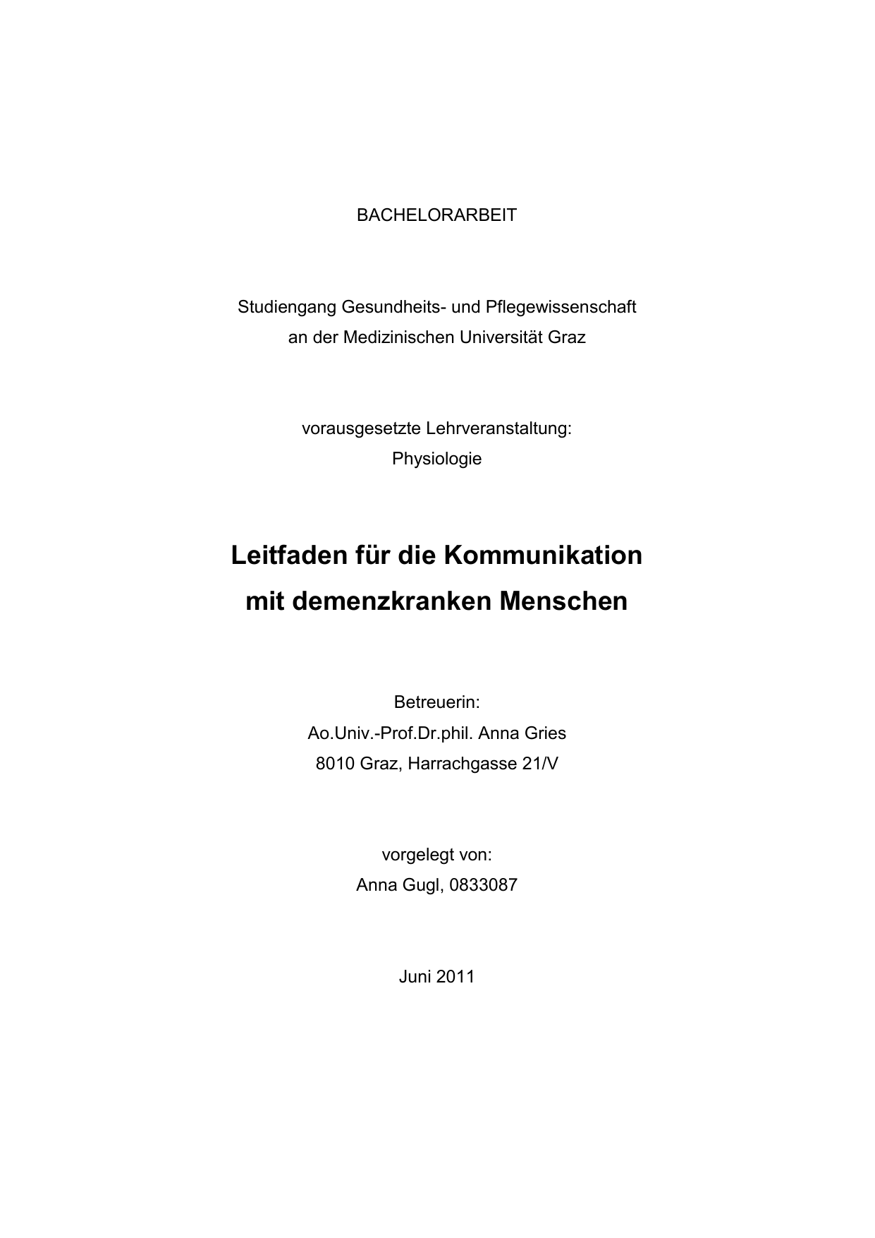 Leitfaden Fur Die Kommunikation Mit Demenzkranken Menschen