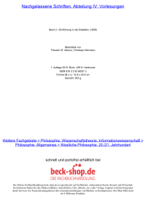 Nachgelassene Schriften. Abteilung IV: Vorlesungen - Beck-Shop