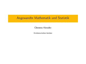 Angewandte Mathematik und Statistik