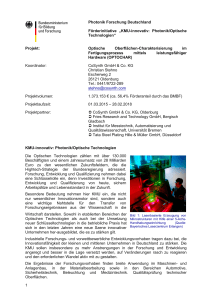 Projektsteckbrief OPTOCHAR - Photonik Forschung Deutschland