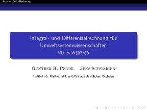 Integral- und Differentialrechnung für Umweltsystemwissenschaften