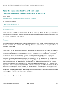 Kontrolle raum-zeitlicher Dynamik im Herzen Controlling of spatio