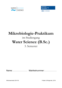 Mikrobiologie-Praktikum Water Science (B.Sc.)