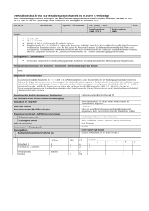 Modulhandbuch des BA-Studiengangs Islamische Studien