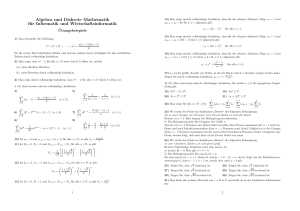 Algebra und Diskrete Mathematik für Informatik und