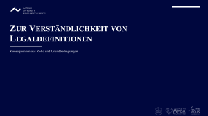 Zur Verständlichkeit von Legaldefinitionen Engberg Aarhus