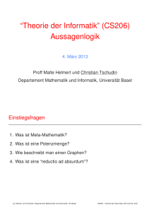 “Theorie der Informatik” (CS206) Aussagenlogik