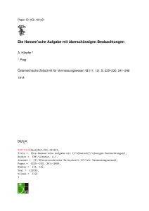 Die Hansen`sche Aufgabe mit &uuml;bersch&uuml;ssigen Beobachtungen