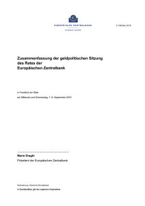 Zusammenfassung der geldpolitischen Sitzung des Rates der