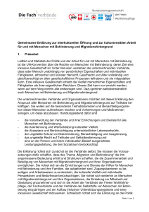 Gemeinsame Erkl&auml;rung zur interkulturellen &Ouml;ffnung und zur