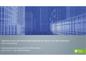 Vortrag "Digitalisierung in der Wertschöpfungskette des