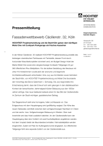 Pressemitteilung Fassadenwettbewerb Cäcilienstr. 32, Köln
