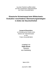 Klassische Schweinepest beim Wildschwein - diss.fu