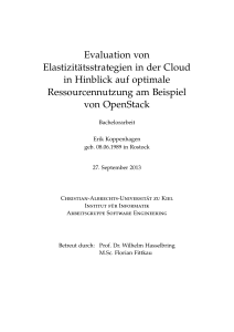 Evaluation von Elastizitätsstrategien in der Cloud in Hinblick auf