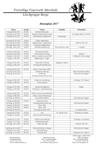 Freiwillige Feuerwehr Meschede L&ouml;schgruppe Berge Dienstplan 2017