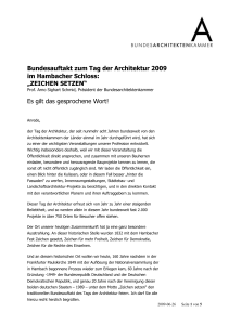 Bundesauftakt zum Tag der Architektur 2009 im Hambacher Schloss