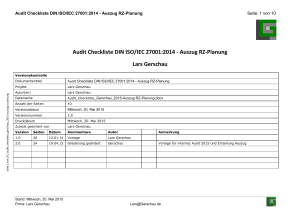 Audit Checkliste DIN ISO/IEC 27001:2014 - Auszug RZ