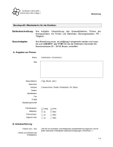 Berufsprofil: Mitarbeiter/in f&uuml;r die Direktion Stellenbeschreibung: Ihre