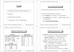 Das relationale Modell Beispiel-Datenbank