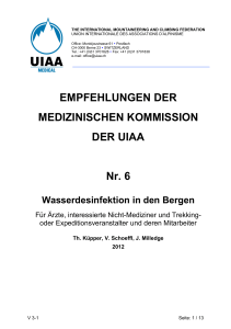 EMPFEHLUNGEN DER MEDIZINISCHEN KOMMISSION DER UIAA