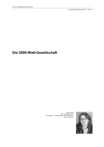 Die 2000-Watt-Gesellschaft - Forum