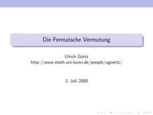 Die Fermatsche Vermutung