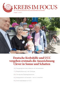 Deutsche Krebshilfe und UCC vergeben erstmals die Auszeichnung