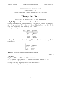 Übungsblatt Nr. 4 - Informationssysteme