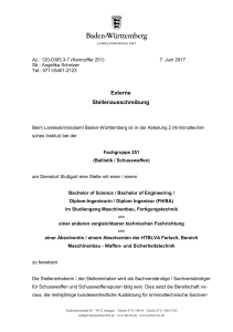 Externe Stellenausschreibung