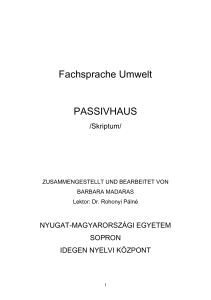 Fachsprache Umwelt PASSIVHAUS - Nyugat