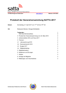 Protokoll Generalversammlung SATTA 2017