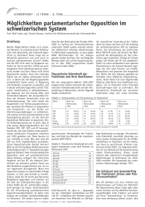 Möglichkeiten parlamentarischer Opposition im
