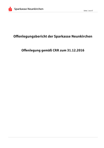 Offenlegungsbericht 2015 Sparkasse Neunkirchen
