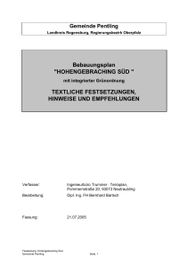 Bebauungsplan "HOHENGEBRACHING S&Uuml;D "