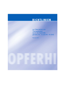 zur Übernahme von Therapiekosten durch die Opferhilfe gemäss Art