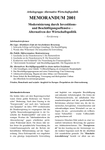 memorandum 2001 - Arbeitsgruppe Alternative Wirtschaftspolitik