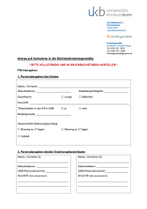 Anmeldeformular - Universitätsklinikum Bonn