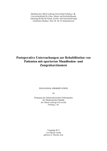 Postoperative Untersuchungen zur Rehabilitation von Patienten mit