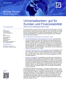 Universalbanken: gut für Kunden und